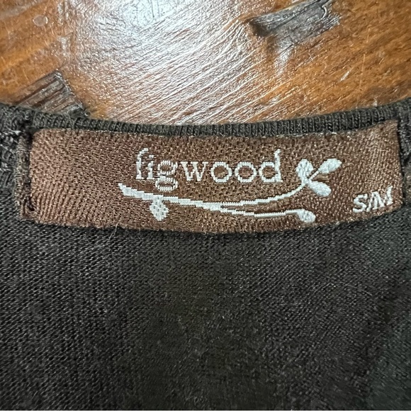 Figwood Asymmetrical Dress/Tunic Size M. Dark gray not black green leaf print - Picture 3 of 8